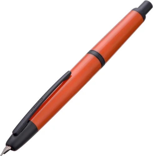 Vista 15 de Jinhao 20 Press Pluma estilográfica, azul oscuro con plumín fino retráctil y juego de convertidor de tinta (clip plateado)