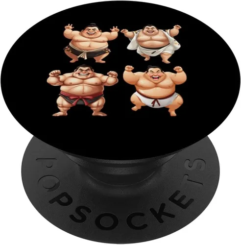 Vista 6 de Divertido luchador de sumo gordo 4 luchadores de sumo PopSockets MagSafe PopGrip para iPhone