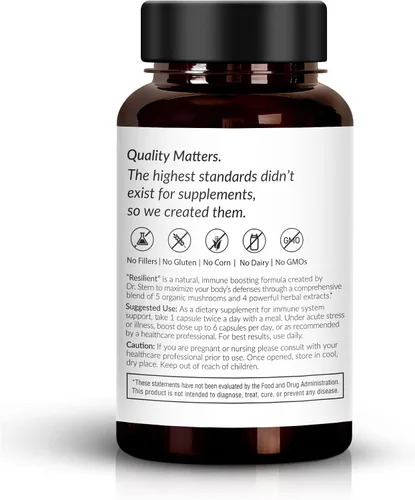 Vista 7 de OMISSANDI-WELLNESS Resilient - Apoyo natural del sistema inmunológico - Dr. Ian Stern Formulado - para mejorar tus defensas - Con mezcla de hongos