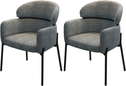 Vista 20 de Sillas de cocina de comedor con lino de algodón, juego de sillas de comedor con cojines, silla de sala de estar con almohadilla antideslizante