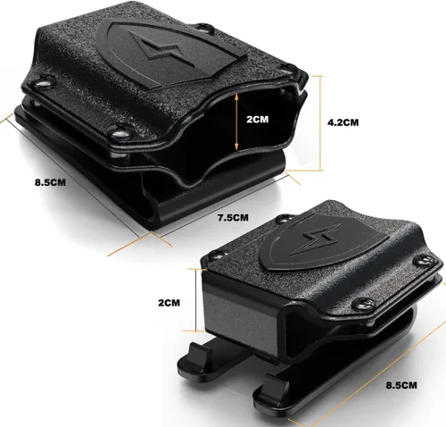 Vista 2 de Funda multiherramienta para la onda de cuero, funda para múltiples herramientas, funda para cinturón con clip compatible con MOLLE (negro)