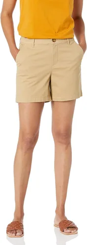 Vista 10 de Amazon Essentials Pantalones cortos caqui de tiro medio y entrepierna de 5 pulgadas para mujer (disponible en cortes rectos y curvos)