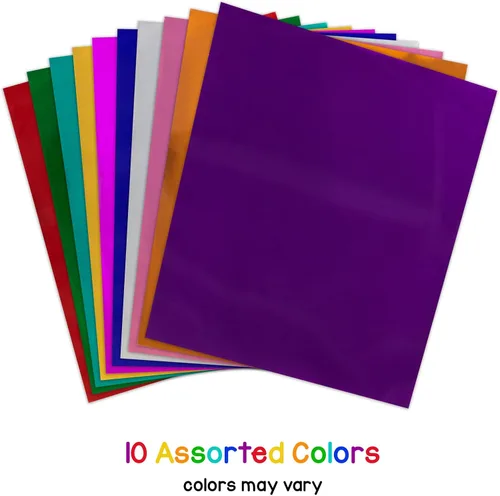 Vista 7 de Hygloss Papel Metálico - 288 Hojas 8 Colores Surtidos de Papel Metálico - 8.5x10 Pulgadas - Papel Metálico Ideal para Manualidades - Hojas de Papel