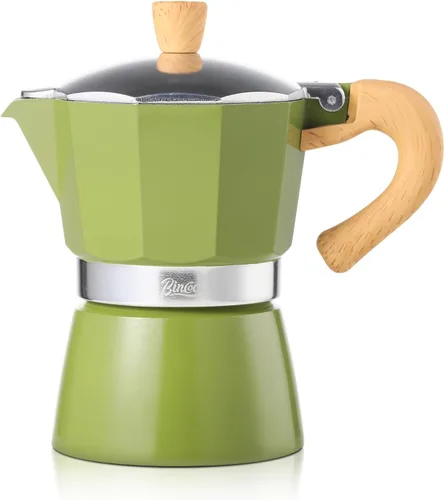 Vista 20 de Estufa para máquina de café expreso, olla de camping Moka de 2 tazas/4.1 fl oz, cafetera italiana de café expreso, fácil de usar (negro)