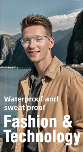 Vista 2 de Xmenha Gafas Bluetooth inteligentes para hombres Altavoz de audio Gafas Bluetooth Auriculares con altavoces Smart Glass azul diente gafas de sol