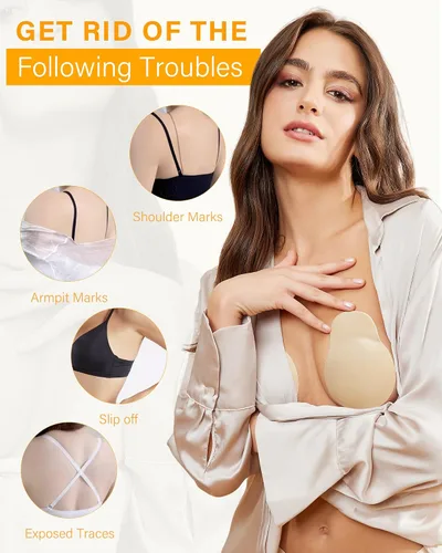 Vista 5 de Brasier adhesivo, brasier adhesivo sin espalda, calcomanías para pezones con elevación, sujetadores para mujeres