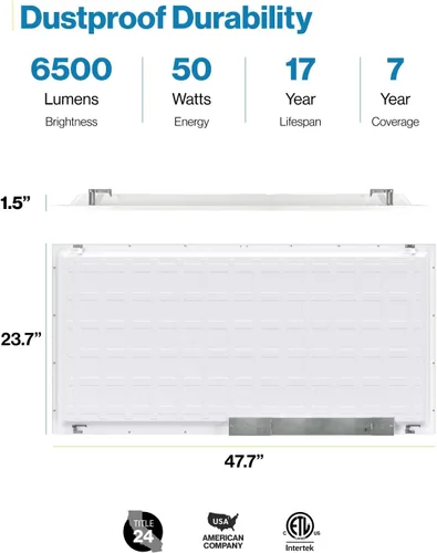Vista 6 de Sunco - Paquete de 12 lámparas LED de panel plano de 2 x 4, 6500 LM, características seleccionables, 30 W/40 W/50 W, 4000 K/5000 K/6000 K, regulable