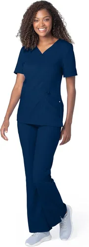 Vista 4 de Landau Women's Ultimate Soft Stretch Medical Sweetheart Neck Scrub Top