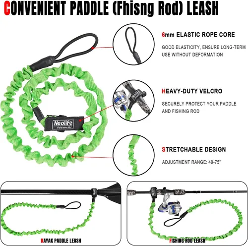 Vista 5 de Angler Kayak Paddle Adjustable Fishing Kayak Oar with Paddle Leash