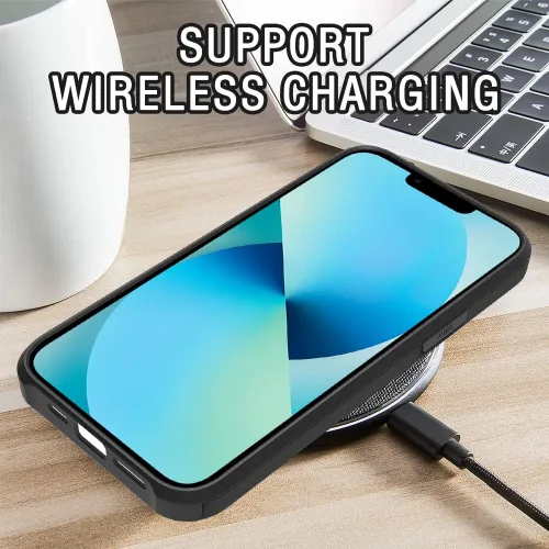 Vista 6 de ZIYE Funda para iPhone 13 con tarjetero, funda tipo cartera, antiarañazos, doble capa, bolsillo oculto, a prueba de golpes, compatible con iPhone 13