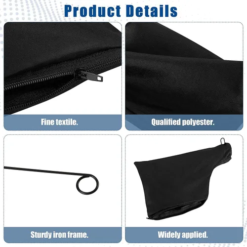 Vista 6 de Bolsa de recolección de polvo negro para sierra ingletadora 255, con cremallera y soporte ajustable con cable, fácil de transportar y almacenar