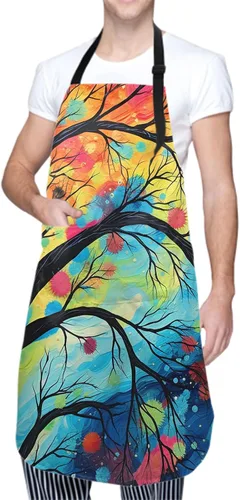 Vista 2 de Delantal de pintura de artista con 2 bolsillos, delantales artísticos para pintores, regalos para mujeres y hombres