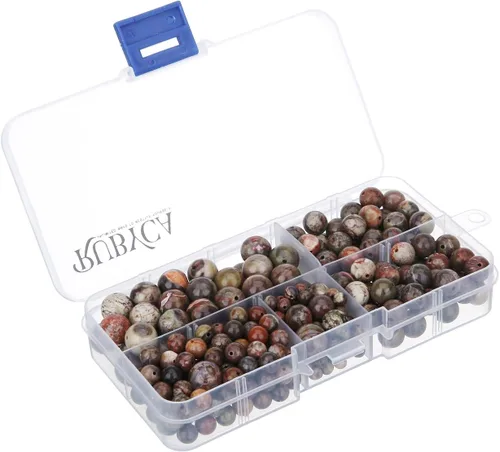 Vista 31 de RUBYCA Caja organizadora de cuentas sueltas redondas de turquesa africana natural, fabricación de joyas, tamaños mixtos