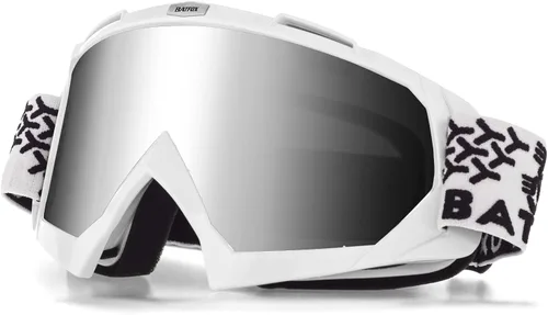 Vista 12 de BATFOX Gafas de Motocicleta Gafas Protectoras Moto de Cross Motocross Seguridad ATV Táctica Conducción (Azul Negro, Adulto)