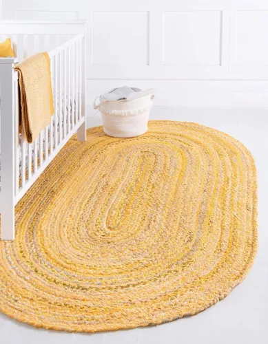 Vista 9 de Unique Loom Colección Trenzada Chindi - Alfombra de área (1 pie 2 pulgadas x 6 pies 1 pulgada, pasillo, multi/azul)