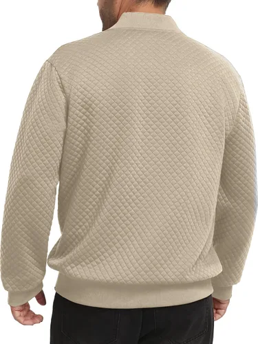 Vista 5 de Sudadera acolchada para hombre 2025, casual, elegante, chaqueta bomber versátil S-2XL
