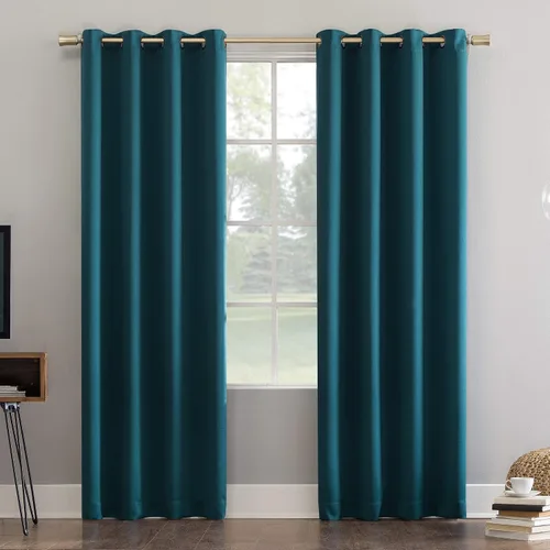 Vista 47 de Sun Zero Nordic - Juego de 2 paneles de cortinas con ojales de grado teatral extremo 100% opacas, 104" x 96" (2* 52" x 96"), cortinas opacas blanco