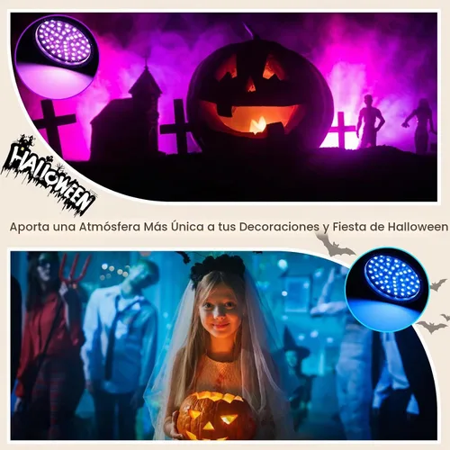 Vista 8 de Telbum luces estroboscópicas, 54 luces LED RGB súper brillantes, luz estroboscópica mini para fiestas, luces estroboscópicas de Halloween