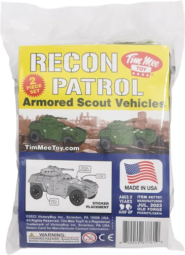 Vista 4 de TimMee Recon Patrol Carros Blindados - Vehículos de Exploración de Ejército de Plástico Verde OD
