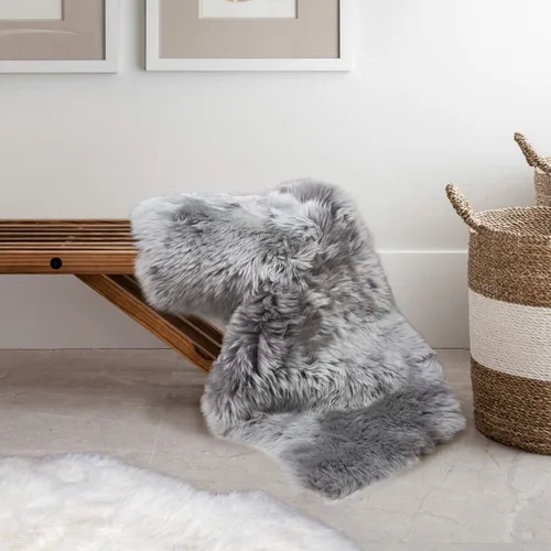 Vista 5 de MH MYLUNE HOME Alfombra de Piel de Oveja Genuina, Manta de Piel de Oveja Natural de Nueva Zelanda, Funda Lujosa y Esponjosa para Asiento/Silla