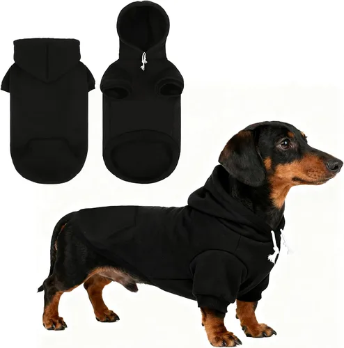 Vista 45 de KOOLTAIL Sudadera básica con capucha para perro, suave y cálida, con agujero para correa y con bolsillo, abrigo de invierno para perros, ropa