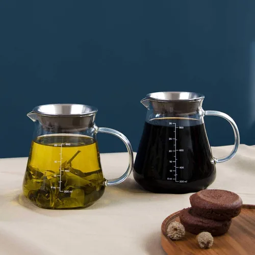 Vista 8 de Glass Range - Servidor de café para verter sobre café y té, 20.3 fl oz/20oz Ovalware apto para microondas y resistente al calor, cuerpo de vidrio
