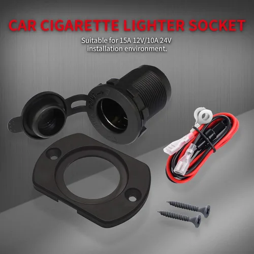 Vista 5 de DaierTek Enchufe de encendedor de cigarrillos de automóvil de 12 V hembra de 12 voltios de repuesto con LED azul impermeable para barco, scooter