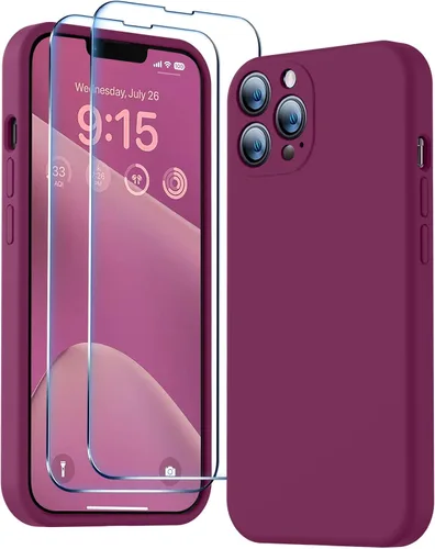 Vista 13 de BossKiss Funda compatible con iPhone 13 Pro, silicona de alta calidad mejorada [protección de cámara] [2 protectores de pantalla]
