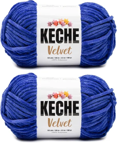 Vista 105 de Keche Hilo para ganchillo, hilo de terciopelo, chenilla suave, manta de bebé voluminosa amigurumi Yarn 3.53 oz (132 yardas) - Arona