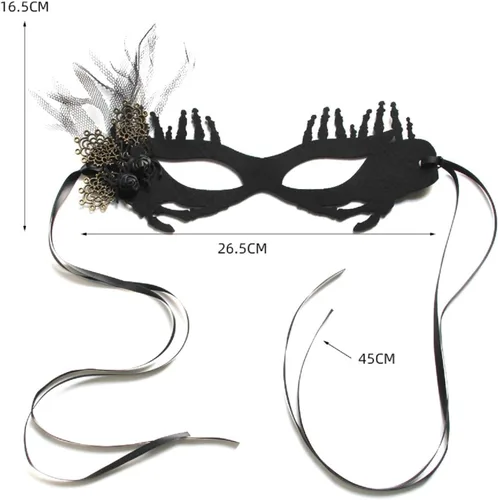 Vista 3 de LSHDXD Máscaras de Halloween, velo de encaje, máscaras de fiesta de bolas de malla, máscaras de araña de media cara