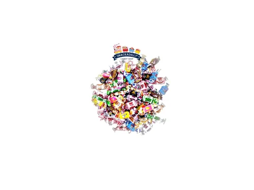 Vista 2 de Bolsas a granel de masticables de fruta de 2 libras "348 masticables" - ¡Muchos incluidos los ácidos! - Frambuesa azul, plátano, sandía, manzana