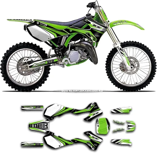 Vista 7 de Kit de calcomanías Kungfu Graphics para KX125 KX250 1999 2000 2001 2002, KW125KX9902001-KO