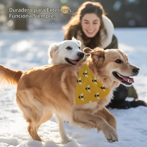 Vista 5 de Yellow Bees - Pañuelos para perro, bufanda de abeja de abeja, accesorios de disfraz para perros medianos y grandes