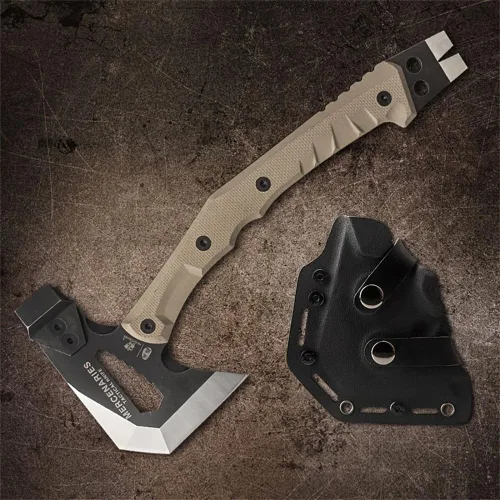Vista 7 de HX OUTDOORS Mercenarys - Hachas de ingeniero táctico multifuncional, a prueba de explosiones, para campamento, artillería, martillo de rescate