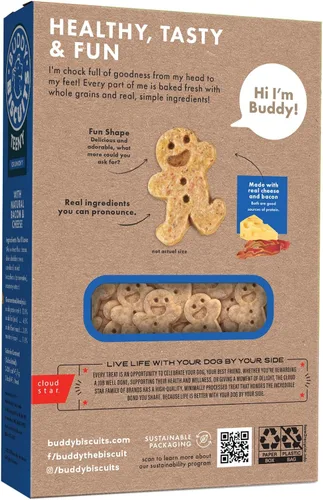 Vista 2 de Buddy Biscuits Teeny - Golosinas crujientes para perros, tocino y queso