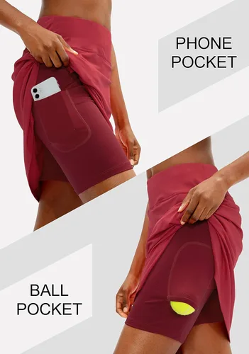 Vista 3 de Viodia - Falda pantalón deportiva de largo hasta la rodilla (20 pulgadas) para mujer, con FPU 50+ para el verano, practicar golf, tenis para mujer