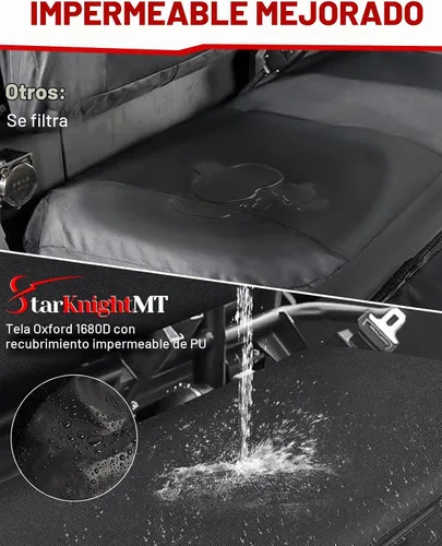 Vista 2 de StarknightMT Funda de Asiento de Banco Mule Compatible con Kawasaki Mule 600/610 2005-2016 y Mule SX 2017-2023, Accesorio Funda de Asiento UTV Negro