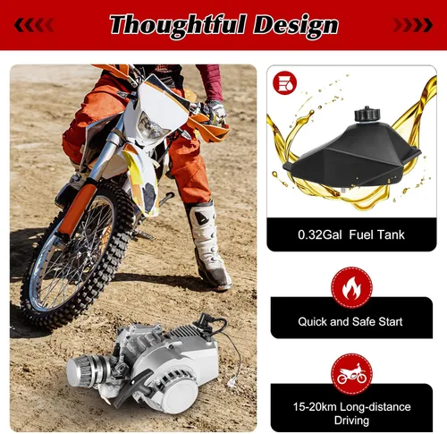 Vista 5 de Kit de motor de motor de 2 tiempos de 49Cc,Motor de arranque de arranque de aire de un solo cilindro,Pocket Mini Pit Bike Motor Atv Scooter