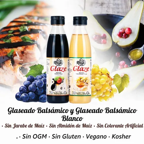 Vista 7 de De La Rosa Dark & White Balsamic Glaze Premium Bundle (8.45 oz 2 unidades)