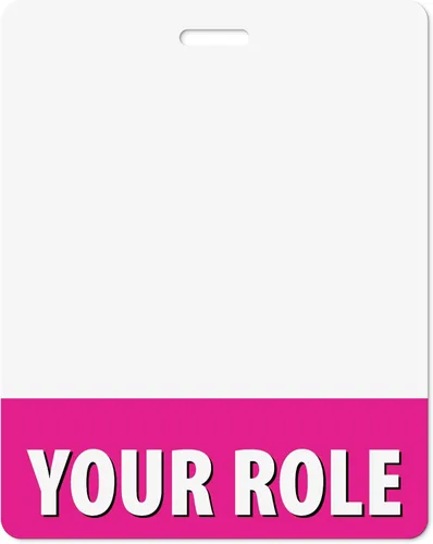 Vista 20 de Insignia personalizada Buddy – en color rosa bebé – horizontal de gran tamaño – Tarjeta de respaldo de doble cara – Duradera y resistente al agua