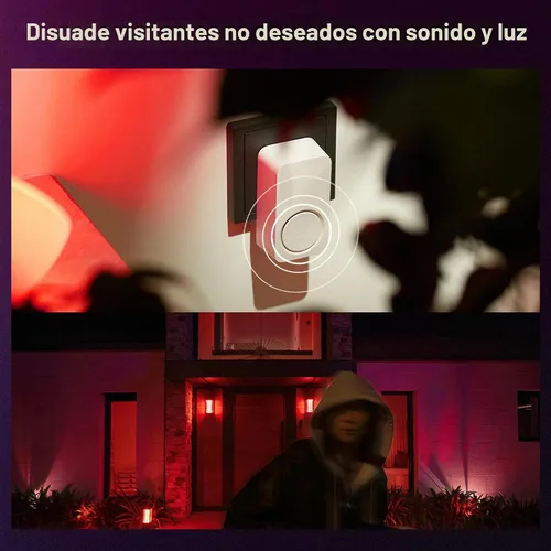 Vista 4 de Philips Hue Timbre inteligente seguro, notificaciones de sonido en tiempo real, se adapta a toma de corriente estándar, funciona con cámaras Hue