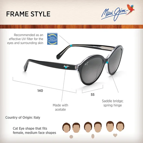 Vista 6 de Maui Jim Mariana gafas de sol ojo de gato para mujer