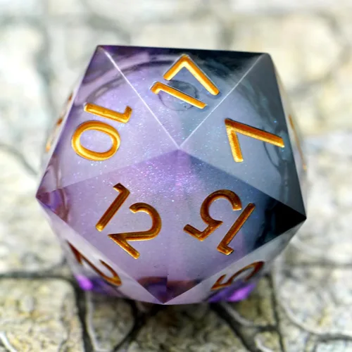 Vista 4 de Liquid Core - Dados gigantes de 1.97 pulgadas, dados de mazmorras y dragones hechos a mano con caja de regalo. RPG poliédrico D20 de 1.969 in