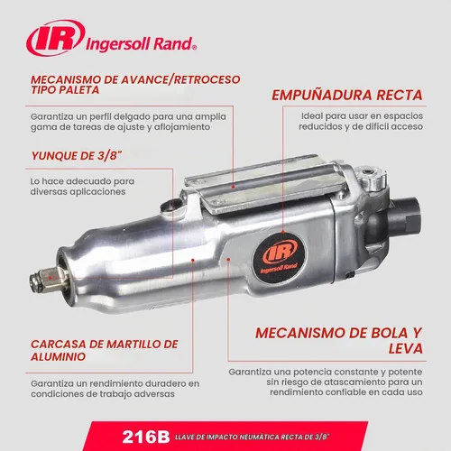 Vista 6 de Ingersoll Rand 216B Llave de impacto neumática de 3/8