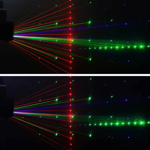 Vista 7 de U`King Luces de fiesta DJ Disco, 9 lentes, soporte de iluminación de escenario DMX512 y sonido activado con control remoto, luces láser
