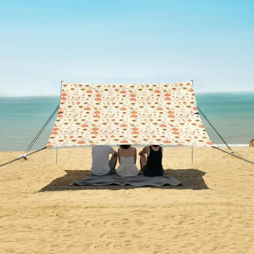 Vista 5 de Ramo de calabazas otoñales de girasol, tienda de campaña y toldo de playa de fácil instalación para viajes familiares, picnics y campamentos