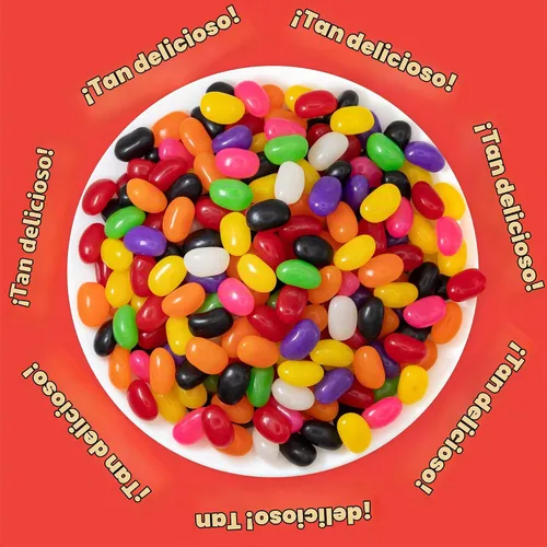 Vista 3 de Jelly Beans, caramelos masticables, sabores surtidos, bolsa de 2 libras