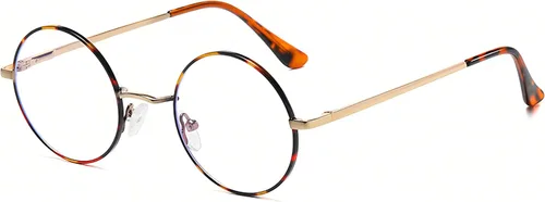 Vista 14 de Kursan Pequeñas gafas redondas claras sin prescripción del marco del círculo de los vidrios 01 Dorado