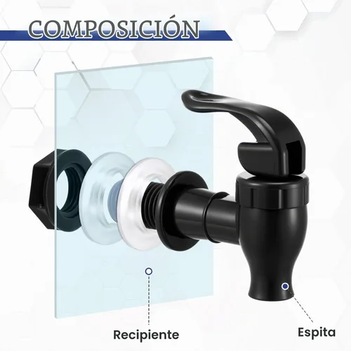 Vista 5 de Honoson 4 juegos de grifo de repuesto para jarra de agua, color negro