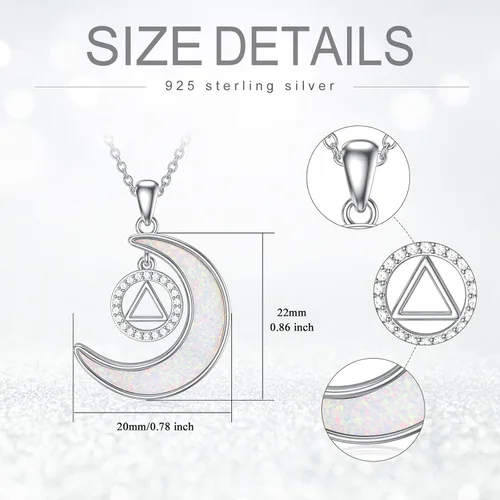 Vista 3 de KQF DragonflyHummingbirdHedgehogOwlSobrietyAngel Wings Necklace Sterling Silver Moon Necklace Dragonfly Gifts For Dragonfly Lovers Gifts Wife Mom